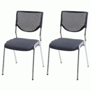 Décoshop26 - Lot de 2 chaises visiteur conférence empilable tissu/textile gris foncé pieds chromés 04_0000276 - gris 3000252208985 Décoshop26 - Lot de 2 chaises visiteur conférence empilable tissu/textile gris foncé pieds chromés 04_0000276 - gris 3000252208985