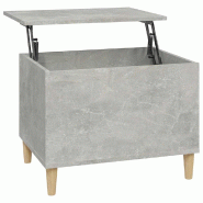 Décoshop26 - Table basse avec plateau relevable design moderne et contemporain 60 x 44,5 x 45 cm bois d'ingénierie gris DEC039317 - gris Bois massif