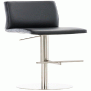 Décoshop26 - Tabouret de bar x1 réglable en hauteur et pivotant à 360° plateforme ronde en métal assise en PVC noir 10_0004561 - noir métal 3000