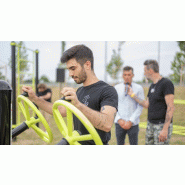 Gamme Fitness - Détente - Volants Double PMR - Appareil de fitness extérieur en acier galvanisé thermolaqué Gamme Fitness - Détente - Volants Double PMR - Appareil de fitness extérieur en acier galvanisé thermolaqué