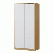 Helloshop26 - Armoire de chambre garde-robe moderne meuble de rangement intemporel avec 4 étagères MDF 176 x 80 x 52 cm effet chêne 03_0006364 - 30