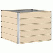 Helloshop26 - Jardinière moderne carré 100 x 100 x 75 cm décorative usage extérieur style chic en acier ivoire 02_0059136 - acier 3000240968853
