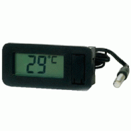 Indicateur numérique de température noir à batterie en façade - Plage de -50°C à 70°C