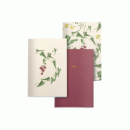 MIQUELRIUS Set de 3 carnets Botanical Flora A5, 64p./32 feuilles 80 g/m², ligné/uni/dot grid - 8422593083260