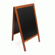 Panneau trottoir avec ardoise acajou - 70x125cm - Triple couche de vernis - Résistant aux intempéries