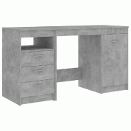 VidaXL Bureau Gris béton 140x50x76 cm Bois d’ingénierie Modèle Atlas Office Chic - gris 3054784