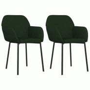 VidaXL Chaises à manger lot de 2 Vert foncé Velours Modèle Fantaisie - 344703XL