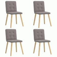 VidaXL Chaises à Manger Lot De 4 Taupe Tissu - gris 8721158566195 VidaXL Chaises à Manger Lot De 4 Taupe Tissu - gris 8721158566195