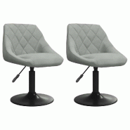 VidaXL Chaises pivotantes à manger lot de 2 Gris clair Velours Modèle Orion Studio - 335327