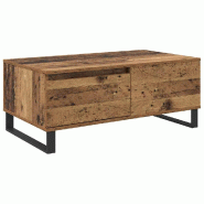 VidaXL Table basse Bois Ancien 90 x 50 x 36,5 cm Bois d'ingénierie Modèle Luna Signature Plus - 881678