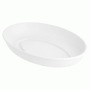Assiette ovale bagasse blanche 23,6x16,9x4cm - par 300