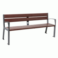 Banc plastique recyclé Silaos®5 lames - Avec