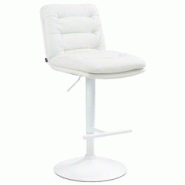 CLP Tabouret de bar Damar similicuir Blanc /Blanc - blanc polyester 322921 CLP Tabouret de bar Damar similicuir Blanc /Blanc - blanc polyester 322921