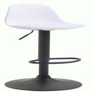 Décoshop26 - Tabouret de bar avec repose-pieds design moderne synthétique blanc 10_0000302 - blanc 3000859069606