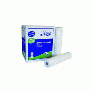Drap d'examen pure ouate recyclee desencree lisse 2 plis 47,25m-135 formats long 35cm larg 50cm-carton de 12 rouleaux