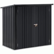 Helloshop26 - Abri de jardin cabane cabanon en métal 145 x 86 x 135 cm acier inoxydable acier galvanisé noir 14_0008107 - 3000220929744 Helloshop26 - Abri de jardin cabane cabanon en métal 145 x 86 x 135 cm acier inoxydable acier galvanisé noir 14_0008107 - 3000220929744