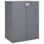 Helloshop26 - Armoire de rangement de jardin 65 x 45 x 88 cm avec 2 étagères design élégante en PP gris 02_0047403 - gris 3000234759429