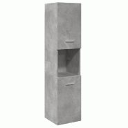 Helloshop26 - Armoire de salle de bain suspendue gain de place 30 x 30 x 130 cm en bois d'ingénierie gris béton 02_0050804 - gris Bois massif 300023