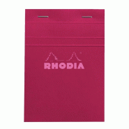 RHODIA Lot de 10 Bloc N°13 prune format 105x148 / A6, 80 feuilles 80 g/m² agrafées, quadrillé 5x5 - 3037920133027