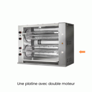 Rôtissoire multi-rotative à gaz - 8 broches - 48 poulets | MCM -