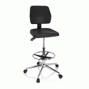 Siège technique / Tabouret technique TOP WORK 11 I en mousse rigide, chromé noir hjh OFFICE - noir plastique 830102