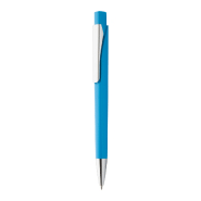 Stylo à bille en plastique - attributs argentés - encre bleue Stylo à bille en plastique - attributs argentés - encre bleue