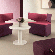 Table basse d'accueil ronde Tak - Mobel Linea - 80, Blanc, Blanc_0