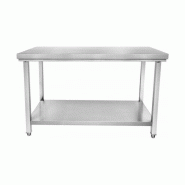 Table inox - Largeur L (L=1210-1610mm) - Avec étagère basse Inconnue TBLLLP70EtagPied
