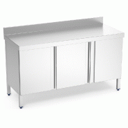 Table murale en acier inoxydable avec portes pliantes Table murale avec 2 portes pliantes 1000x500x850 mm. Horemaq - 074002