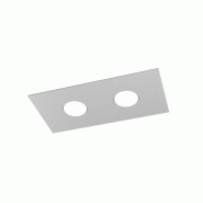 Top light Plafonnier rectangulaire Toplight Area à 2 lumières avec culot GX53, structure grise, design moderne 40x20x3cm - gris 8056039149960