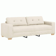 VidaXL Canapé Beige 221 x 80 x 80 cm Tissu en lin mélangé Modèle AbriAqua 99 - 4105097