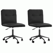 VidaXL Chaises à manger lot de 2 noir similicuir Modèle Icarus - 3315424