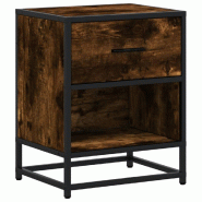 VidaXL Table de chevet chêne fumé 40x31x50 cm bois d'ingénierie – Modèle Nordique Nuit - Bois manufacturé 848688