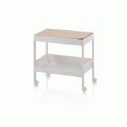 AQA Design Chariot LANDO-A, en polypropylène blanc et MDF L.40 P.26 H.38,5 MP02878 - blanc plastique polypropylène MP02878