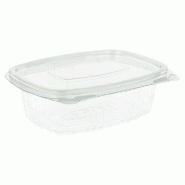 Barquette froide avec couvercle attenant PET 250cc 13,2x9,5x4,1cm - par 600