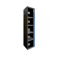 Casiers consigne à monnayeur, portes transparentes , 1 colonne de 5 cases larg. 400 mm, anthracite/ bleu Casiers consigne à monnayeur, portes transparentes , 1 colonne de 5 cases larg. 400 mm, anthracite/ bleu