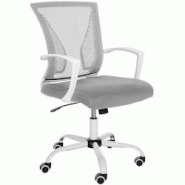CLP Fauteuil de bureau Tracy Blanc/Gris clair - gris polyester 318587 CLP Fauteuil de bureau Tracy Blanc/Gris clair - gris polyester 318587
