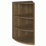 Comptoir angle arrondi 60 degrés - P60xH93,8cm - mélaminé olivier - 2 tablettes