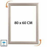 Edimeta Cadre Affichage Etanche CLIC-CLAC Mural 80 x 60 cm - gris aluminium VAC954WP
