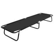 LIT DE CAMPING PLIABLE 190 X 58 X 28 CM PLIABLE NOIR ACIER 02_0012877 LIT DE CAMPING PLIABLE 190 X 58 X 28 CM PLIABLE NOIR ACIER 02_0012877