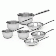 Lot de 4 casseroles 16/18/20/22 cm et 3 poêles 20/24/28 cm en inox Fackelmann Rhona - gris inox 3176239913224