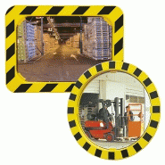 Miroir industrie et logistique cadre jaune et noir