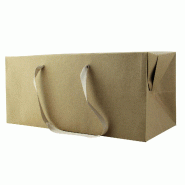Nvase Ecolomique - 25 Pcs - Sac boîte carton kraft - 30 x 20 cm, Hauteur: 17 cm, Poignées tissu - ECO210BXBAG - marron en carton NVS210BXBAG