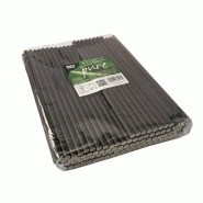 Papstar 100 pailles Shake, papier Ø 8 mm - 25 cm noir - 87997