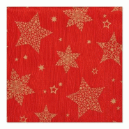 Papstar 300 serviettes, 3 plis, pliage 1/4, 33 cm x 33 cm, rouges, Christmas Shine - rouge papier 88655-C