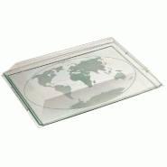 Plateau Atlas Mappemonde PS transparent vert 38x27,5x1cm - par 50