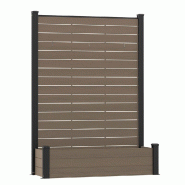 RATTATAN Séparateur de jardin, jardinière porte-plantes intégrée, panneau brise-vue en WPC effet bois, structure en aluminium pour balcons, hôtel