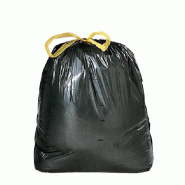 Sacs poubelle 30L avec liens coulissants - Gris - Polyéthylène basse densité - Par 100