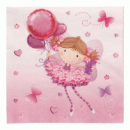Serviettes, 3 plis pliage ¼ 33 cm x 33 cm "Little Dancer" (200 unités) PAPSTAR - violet papier 89368-C