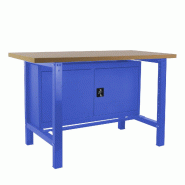 SimonRack Table de travail d’atelier, 1800x750 mm, armoire, plateau MDF 35 mm, Charge 600 kg, Bleu - BT-6 - bleu métal 8435104942635